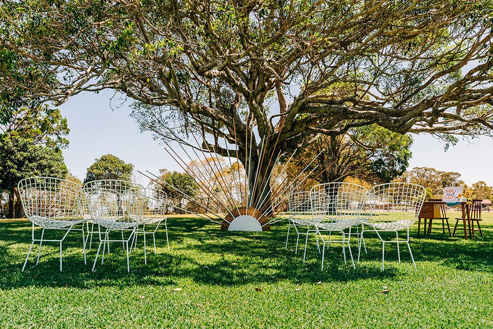Bright Mid-Century Summer Wedding Inspiration with Sunburst Details