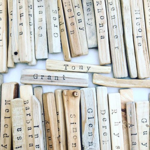 Personalized Beach Driftwood Name Plaque Wedding Favours