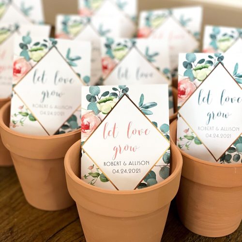 "Let Love Grow" Personalized Seed Packet Wedding Favors - Seeds Included