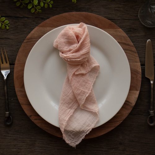 Peach Cheesecloth Wedding Napkins