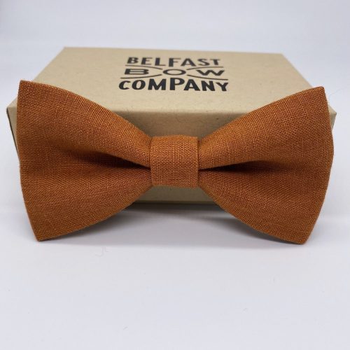 Irish Linen Bow Tie in Burnt Orange