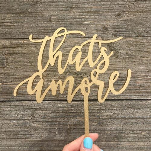 "That's Amore" Bridal Shower Cake Topper, Neutral Colors or Glitter