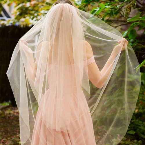 Blush Two Tiered Bridal Wedding Veil