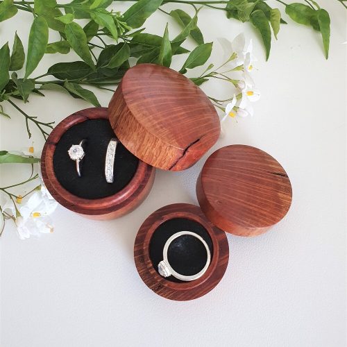 Round Wood Wedding Ring and Proposal Boxes Custom Made