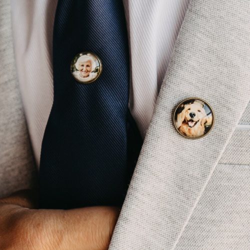 Custom Photo Lapel Pin for Wedding Suit Jacket