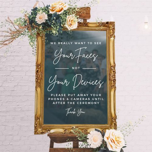 Faces Not Devices Unplugged Ceremony DIY Wedding Sign Vinyl Decal