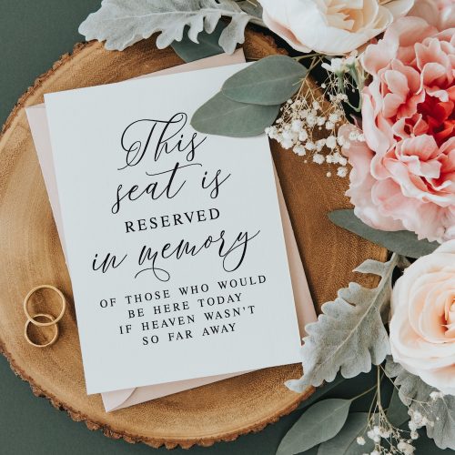 This Seat Is Reserved In Loving Memory Wedding Chair Sign