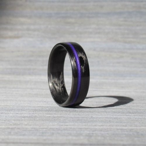 Carbon Fiber Purple Line Black Ring