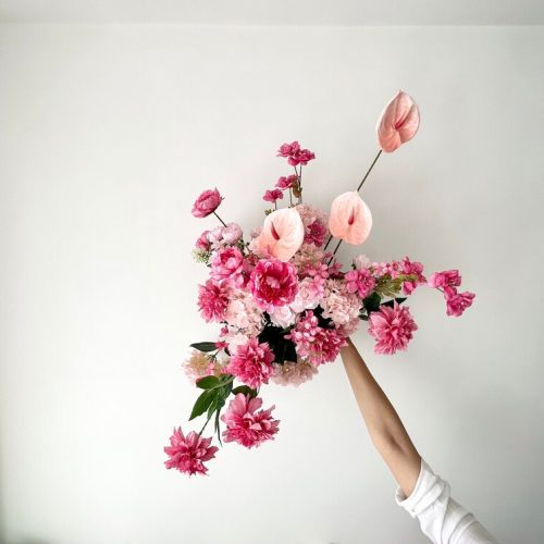 Shades of Pink Faux Floral Wedding Swag