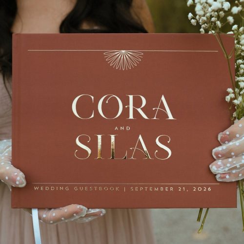 Personalized Terracotta Wedding Guest Book