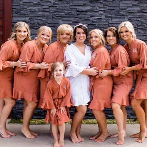 Terracotta Chiffon Ruffle Bridesmaid Robe