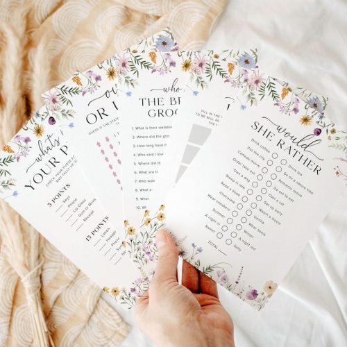 Wildflower Bridal Shower Games Bundle - Digital Download