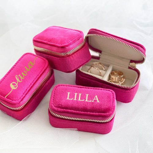 Mini Jewelry Box Bridesmaid Gift in Barbie Pink