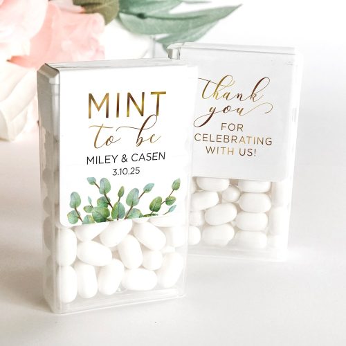 "Mint to Be" Tic Tac Wedding Favor Stickers - Label Only