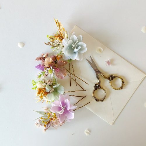 Wild Flower Pastel Rainbow Wedding Hair Accessories