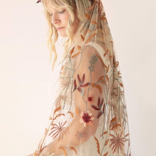 Fall Inspired Floral Bridal Veil