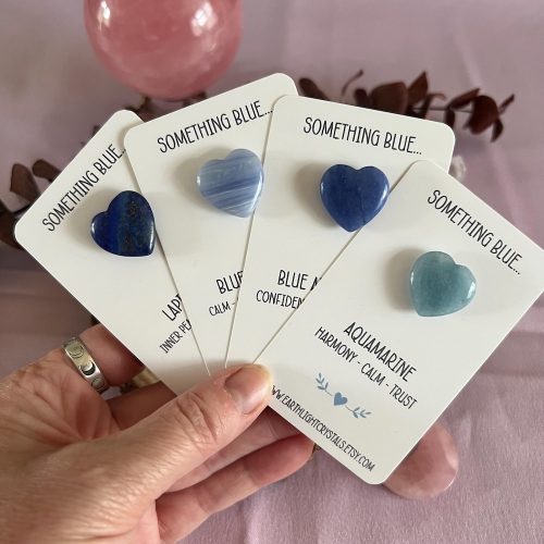 "Something Blue" Crystal Heart Keepsake for Bride