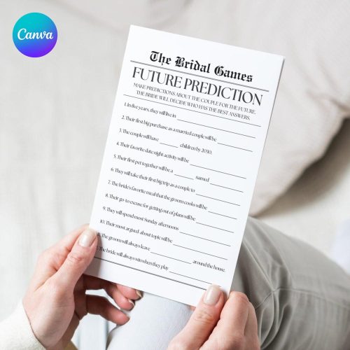 "Future Prediction" Bridal Shower Game - Digital Download