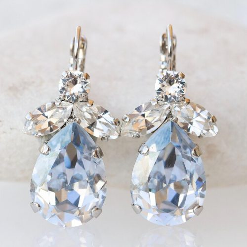 Light Blue Crystal Drop Earrings