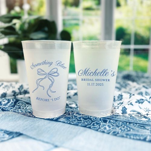 Something Blue Before "I Do": Personalized Bridal Shower Shatterproof Cups: Recyclable, Number of Sizes Available