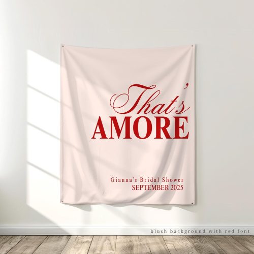 Personalized "That's Amore" Bridal Shower Backdrop, Italian Theme Custom Print Fabric