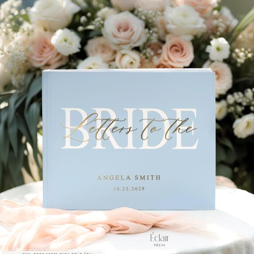 Blue Custom "Letters to the Bride" Bridal Shower Keepsake Book: Many Colours & Sizes Available