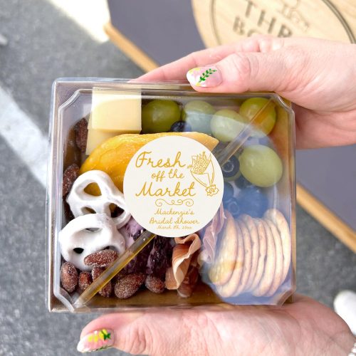 Personalized "Fresh off the Market"  Bridal Shower Favor Sticker Labels for Boxes & Treat Bags