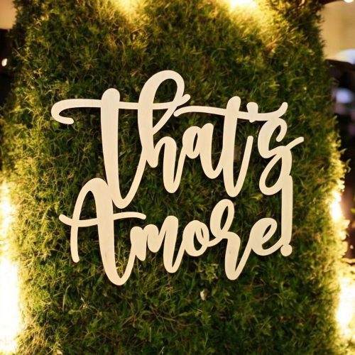 "That's Amore" Bridal Shower Custom Wooden Sign, with Script Lettering, Various Colours & Sizes