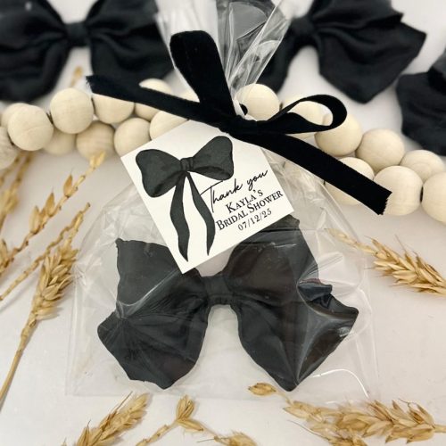 Black Bow Shaped Soap "She's Tying the Knot" Bridal Shower Favors, Other Colours, Gift Packaged