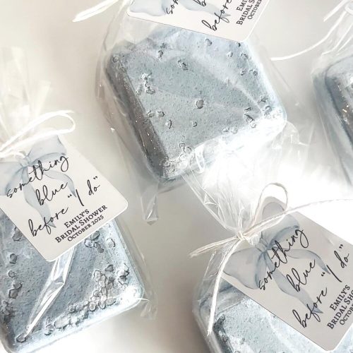 "Something Blue Before I Do" Bath Bomb Bridal Shower Favors: Individually Packaged, Bow Themed Custom Tag Included
