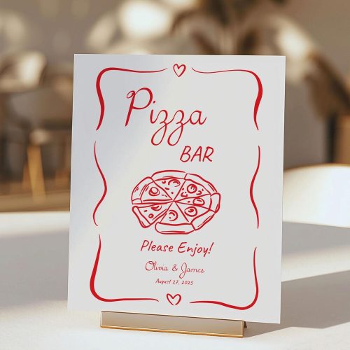 "Pizza Bar" Bridal Shower Sign Digital Download