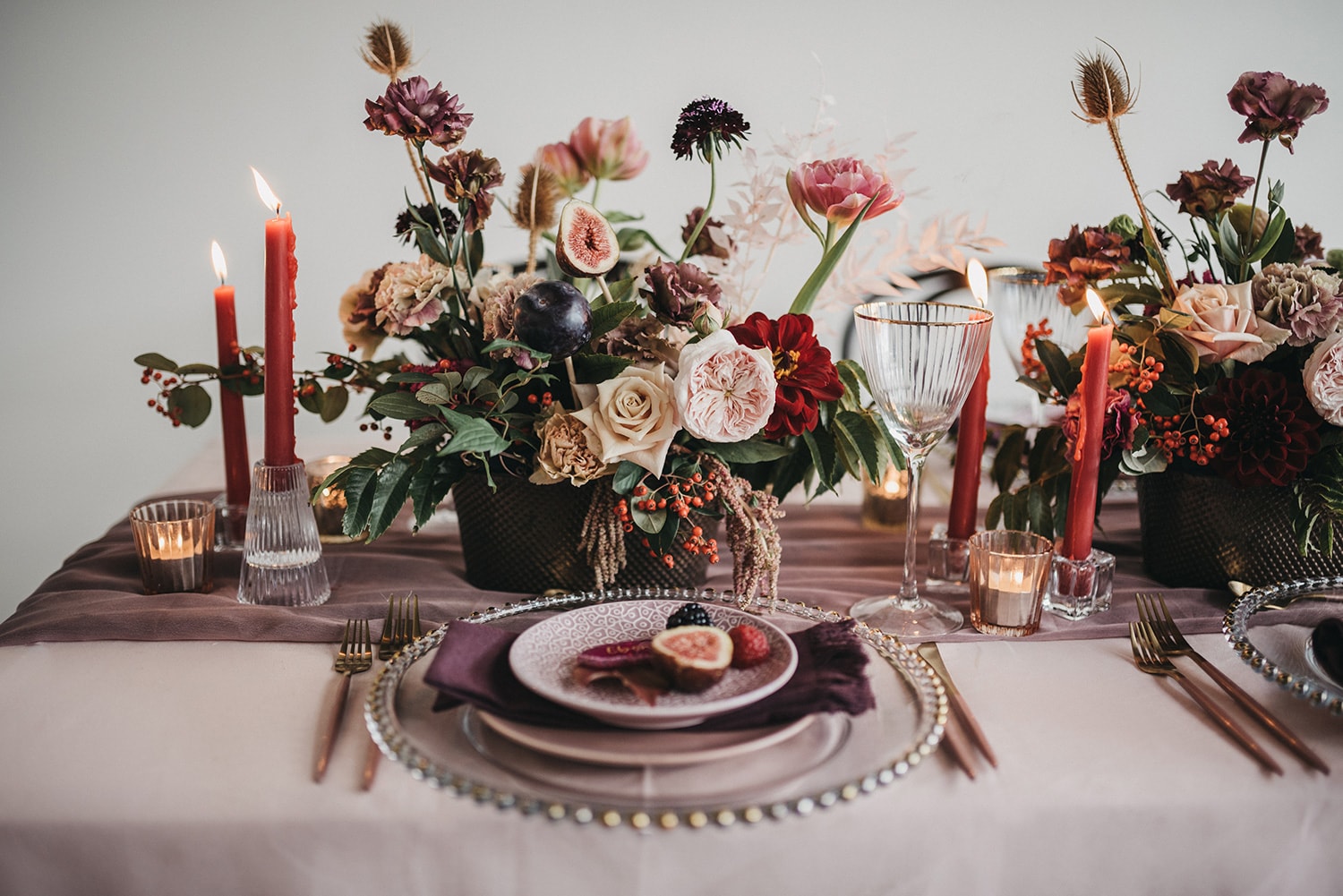 Industrial Chic Wedding Inspiration in Berry Hues | Photography: Loop Studios