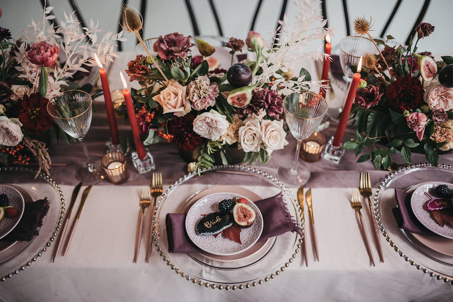 Industrial Chic Wedding Inspiration in Berry Hues | Photography: Loop Studios
