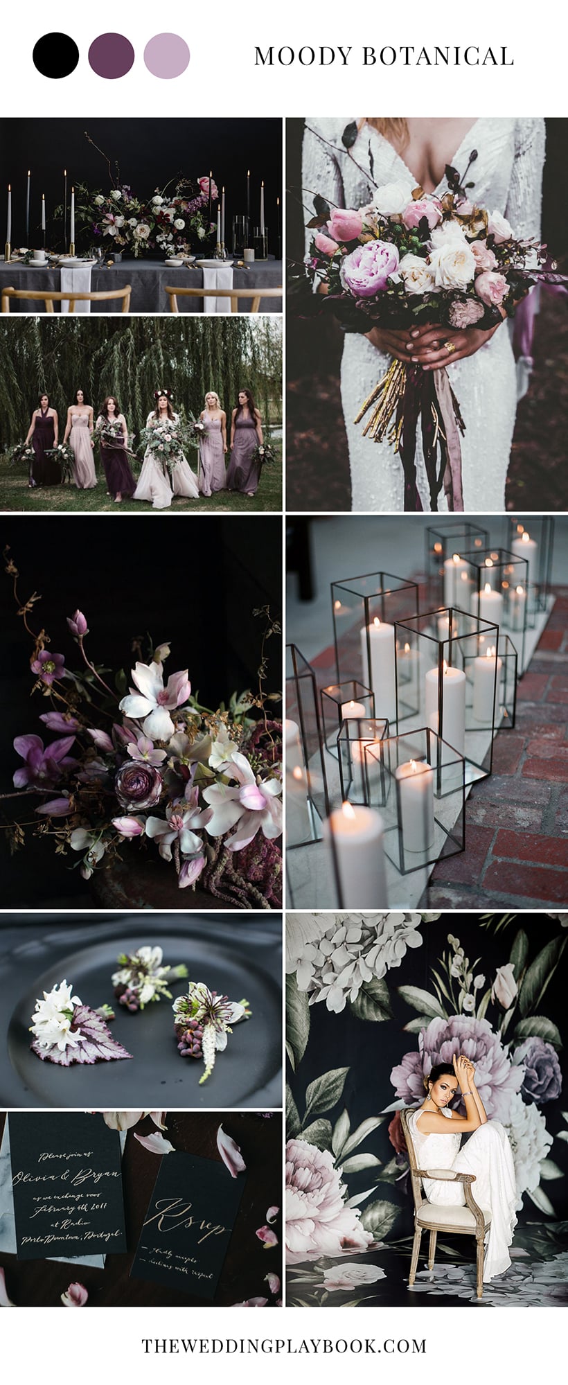 Moody Botanical Black & Purple Wedding Inspiration