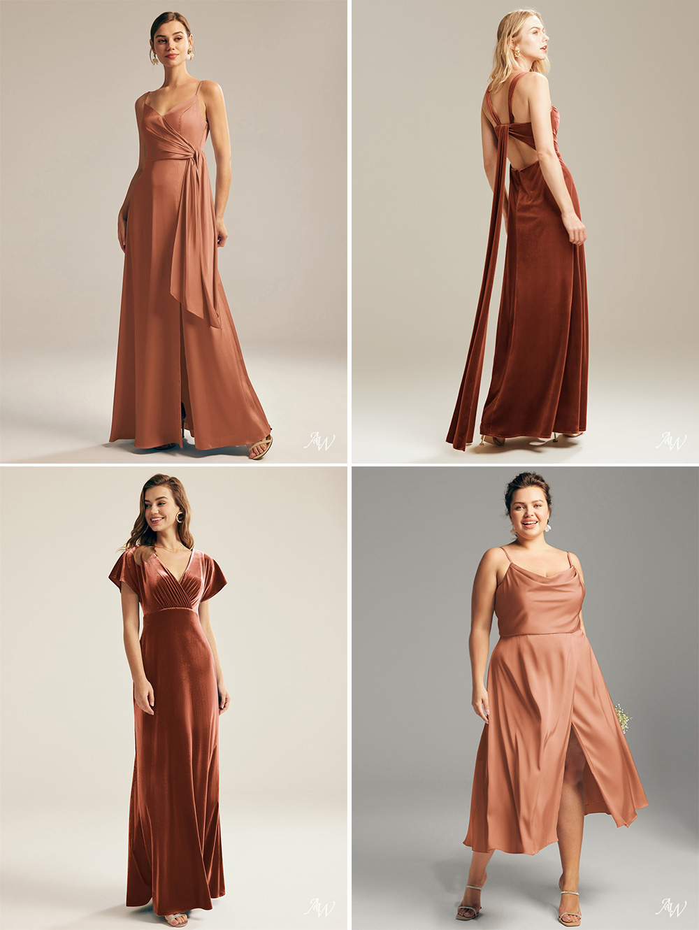 Earthy bridesmaid dresses from AW Bridal