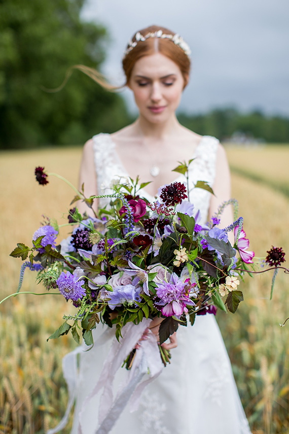 Ultra Violet wedding bouquet | Katherine Ashdown Photography via Whimsical Wonderland Weddings