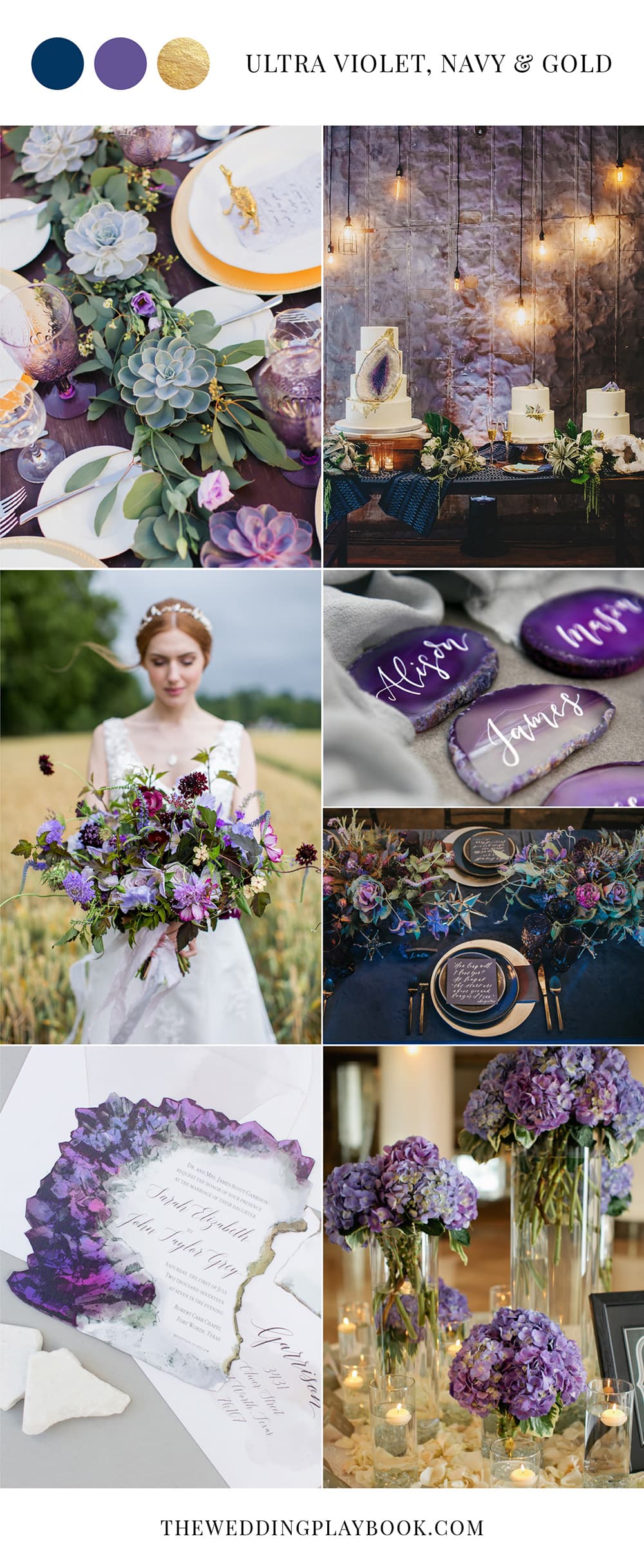 Ultra Violet, Navy & Gold Wedding Inspiration