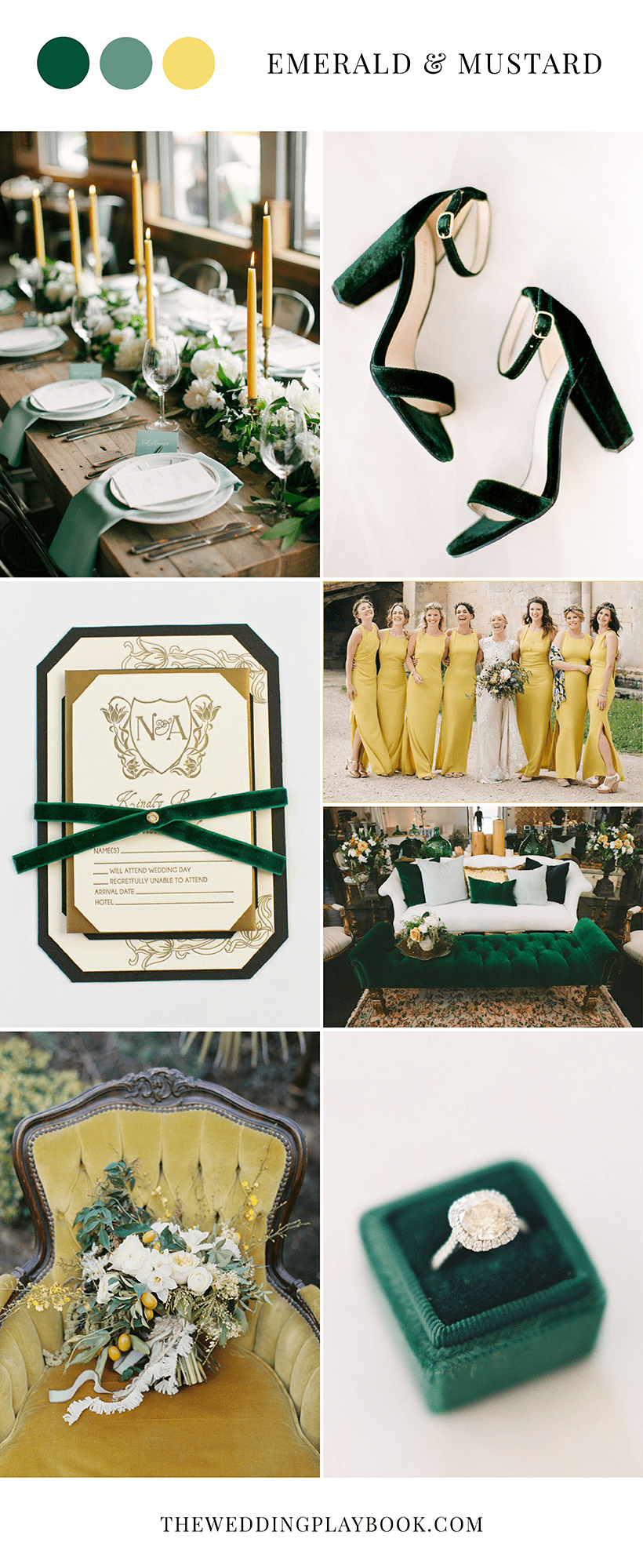 Emerald Green & Mustard Yellow Wedding Inspiration